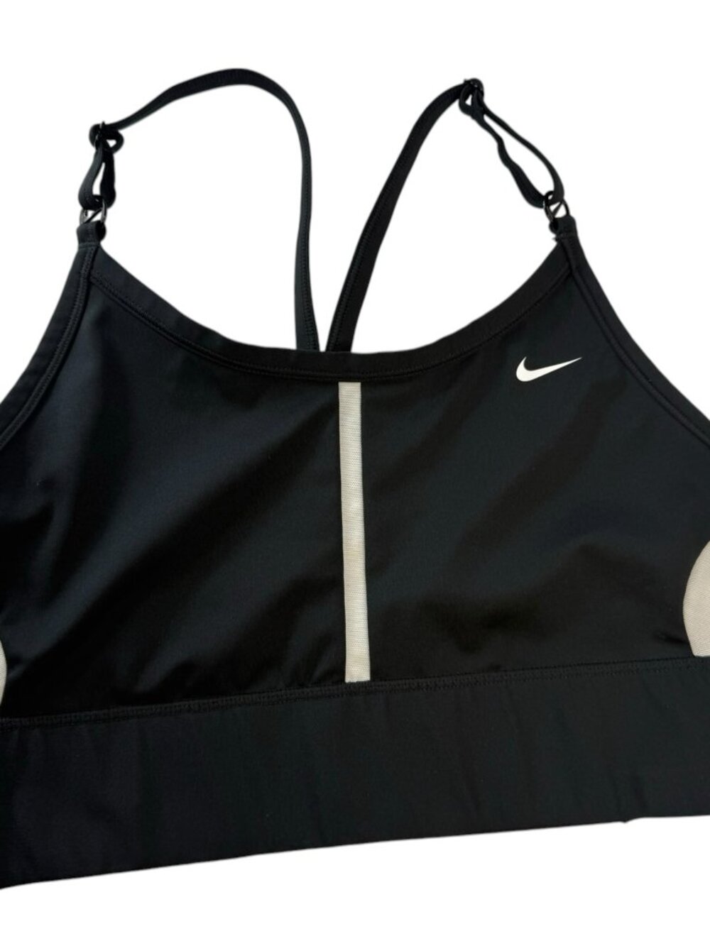 Nike Sports Bra, Size Women's Large. Black / White Spaghetti Strap